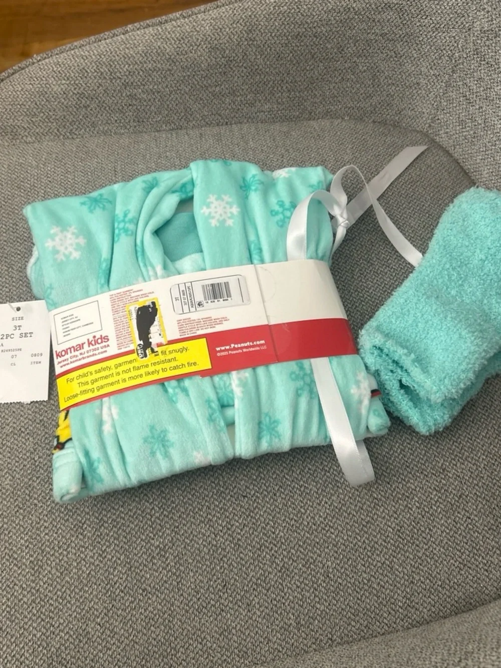 Peanuts Toddler Pajama Set in Mint and White with Snoopy